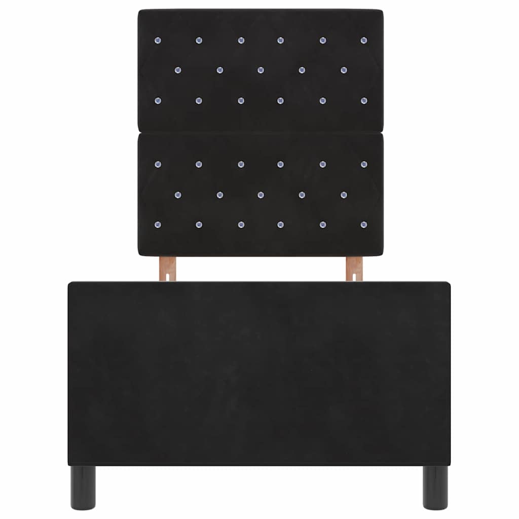 vidaXL Łóżko sprężynowe Z zagłówkiem Czarny 80 x 200 cm Aksamit