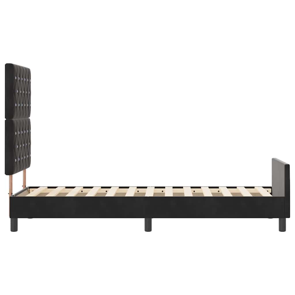 vidaXL Łóżko sprężynowe Z zagłówkiem Czarny 80 x 200 cm Aksamit