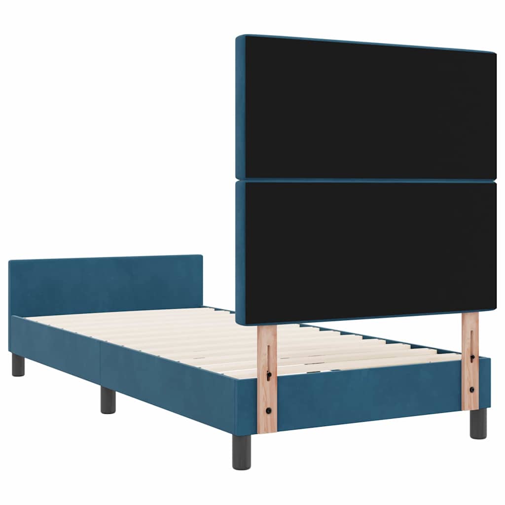 vidaXL Łóżko sprężynowe Ciemnoniebieski 100 x 200 cm Aksamit