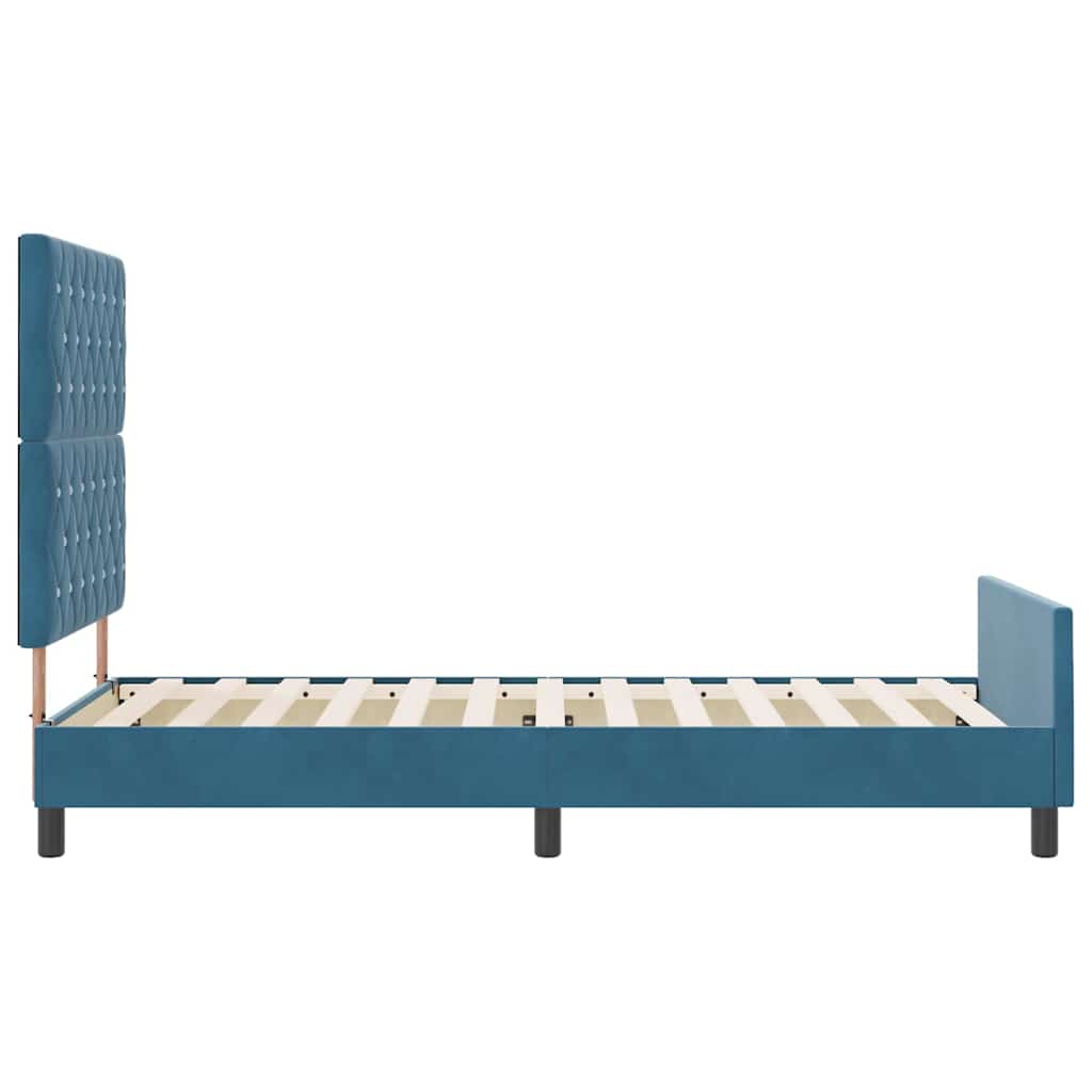 vidaXL Łóżko sprężynowe Ciemnoniebieski 100 x 200 cm Aksamit