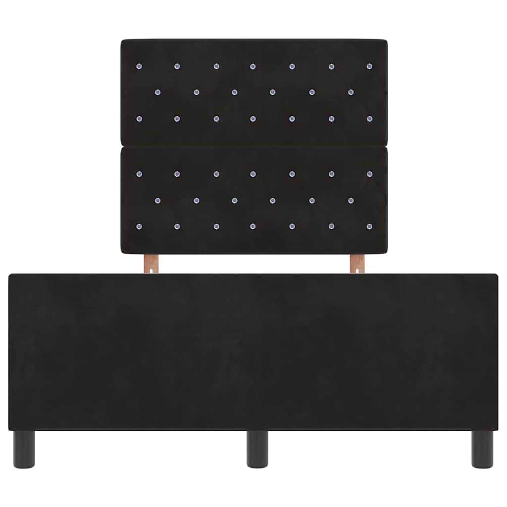 vidaXL Łóżko sprężynowe Z zagłówkiem Czarny 120 x 200 cm Aksamit
