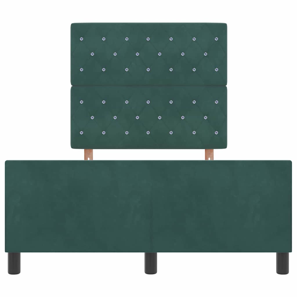 vidaXL Łóżko sprężynowe Ciemna zieleń 120 x 200 cm Aksamit
