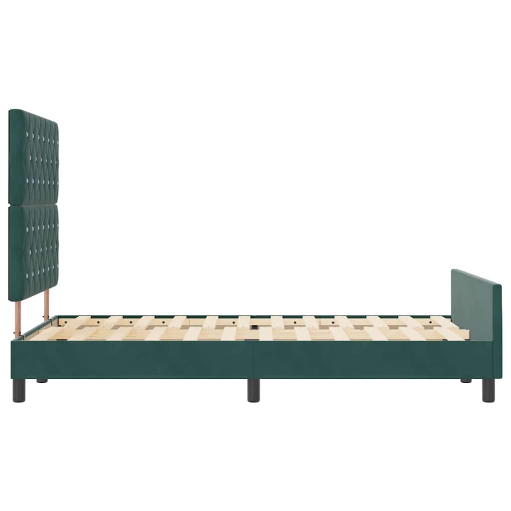 vidaXL Łóżko sprężynowe Ciemna zieleń 120 x 200 cm Aksamit