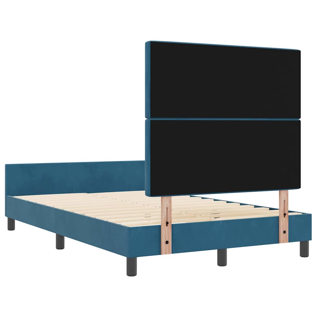 vidaXL Łóżko sprężynowe Ciemnoniebieski 120 x 200 cm Aksamit