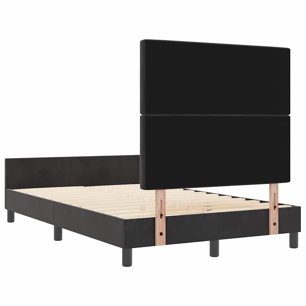 vidaXL Łóżko sprężynowe Z zagłówkiem Czarny 120 x 200 cm Aksamit