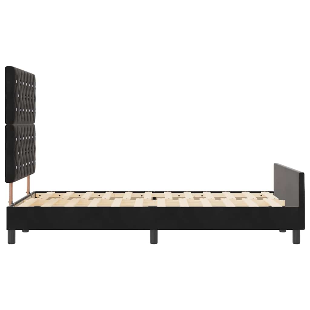 vidaXL Łóżko sprężynowe Z zagłówkiem Czarny 120 x 200 cm Aksamit
