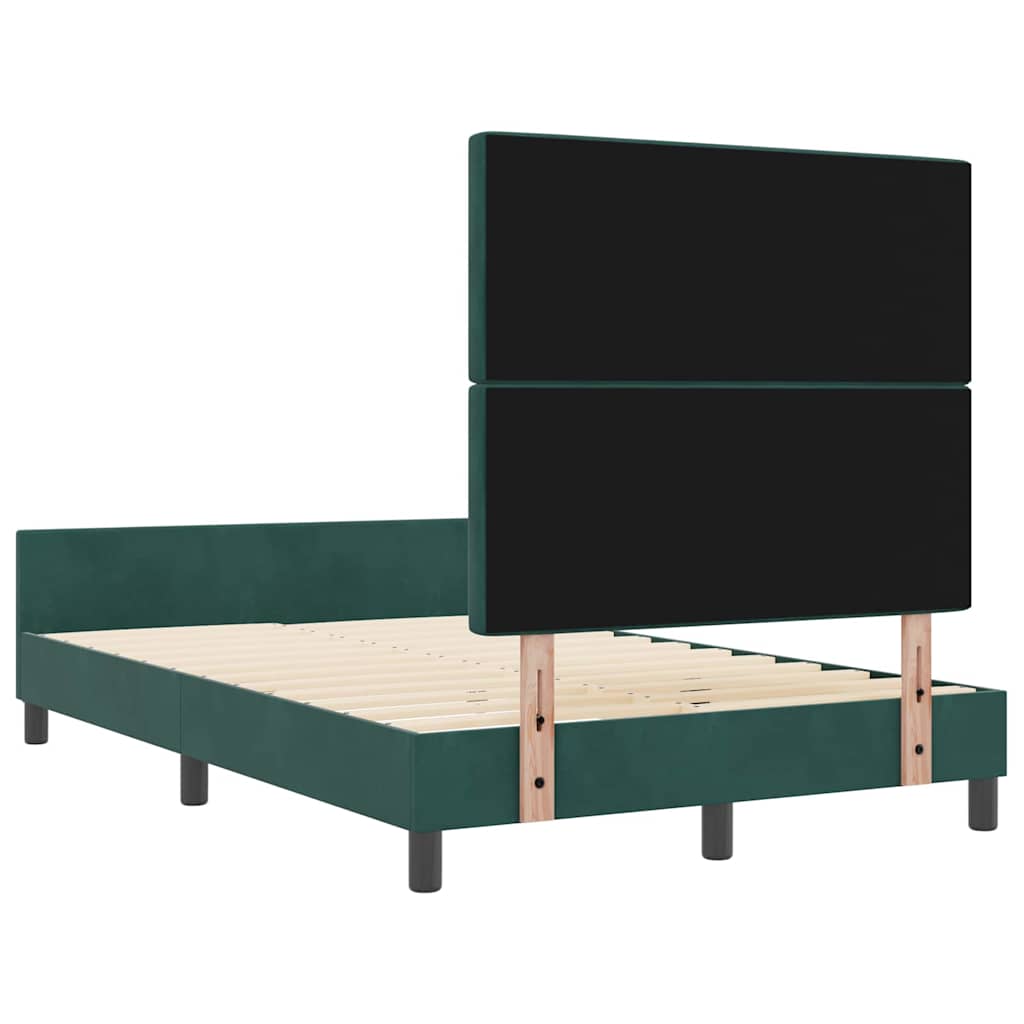 vidaXL Łóżko sprężynowe Ciemna zieleń 120 x 200 cm Aksamit