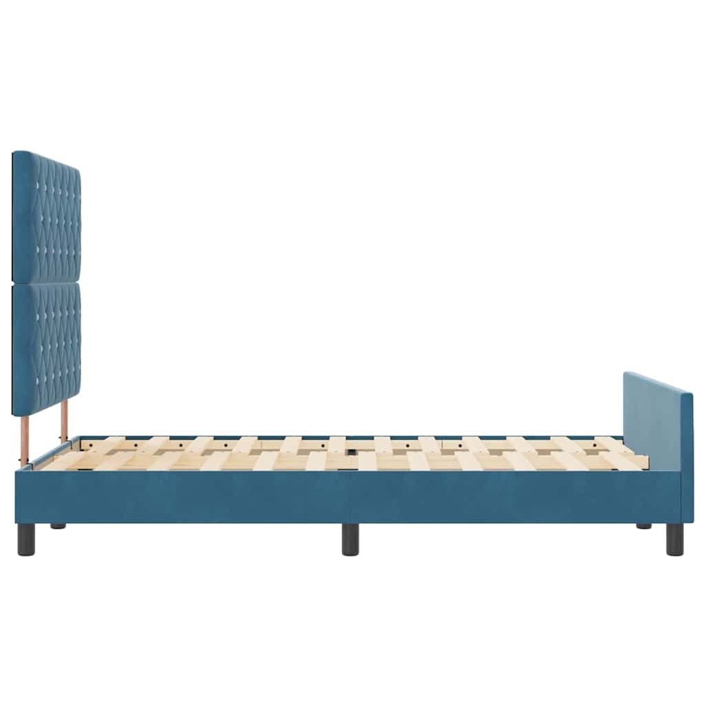 vidaXL Łóżko sprężynowe Ciemnoniebieski 120 x 200 cm Aksamit