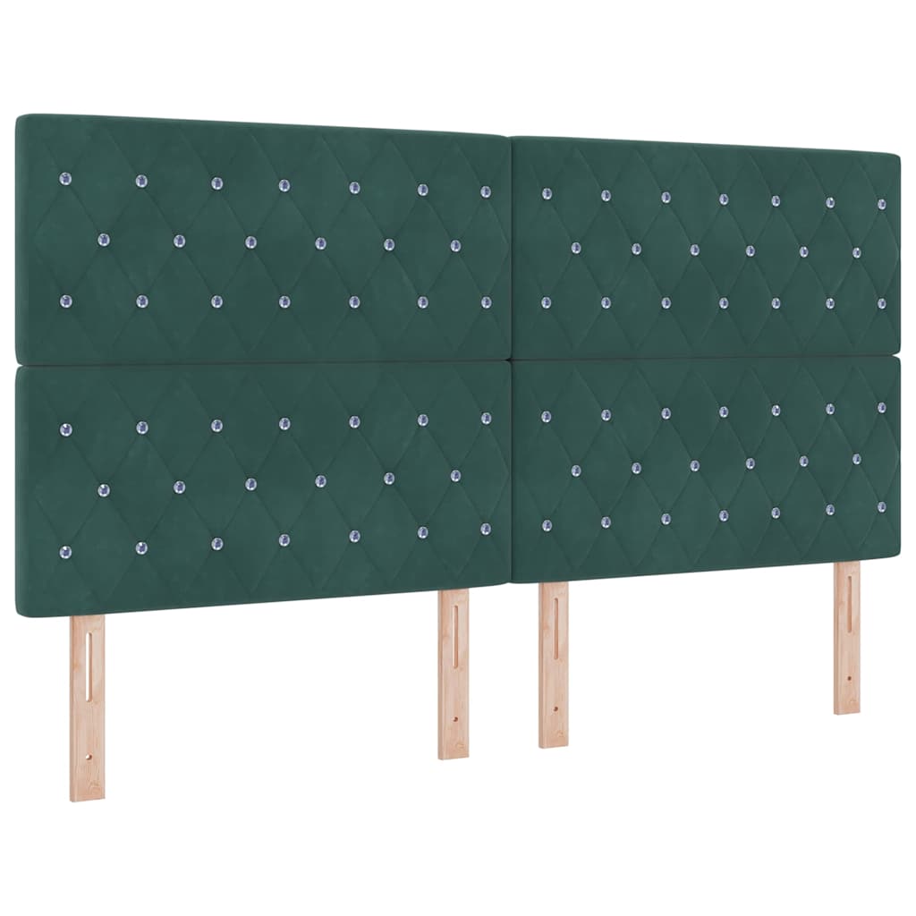 vidaXL Łóżko sprężynowe Ciemna zieleń 180 x 200 cm Aksamit