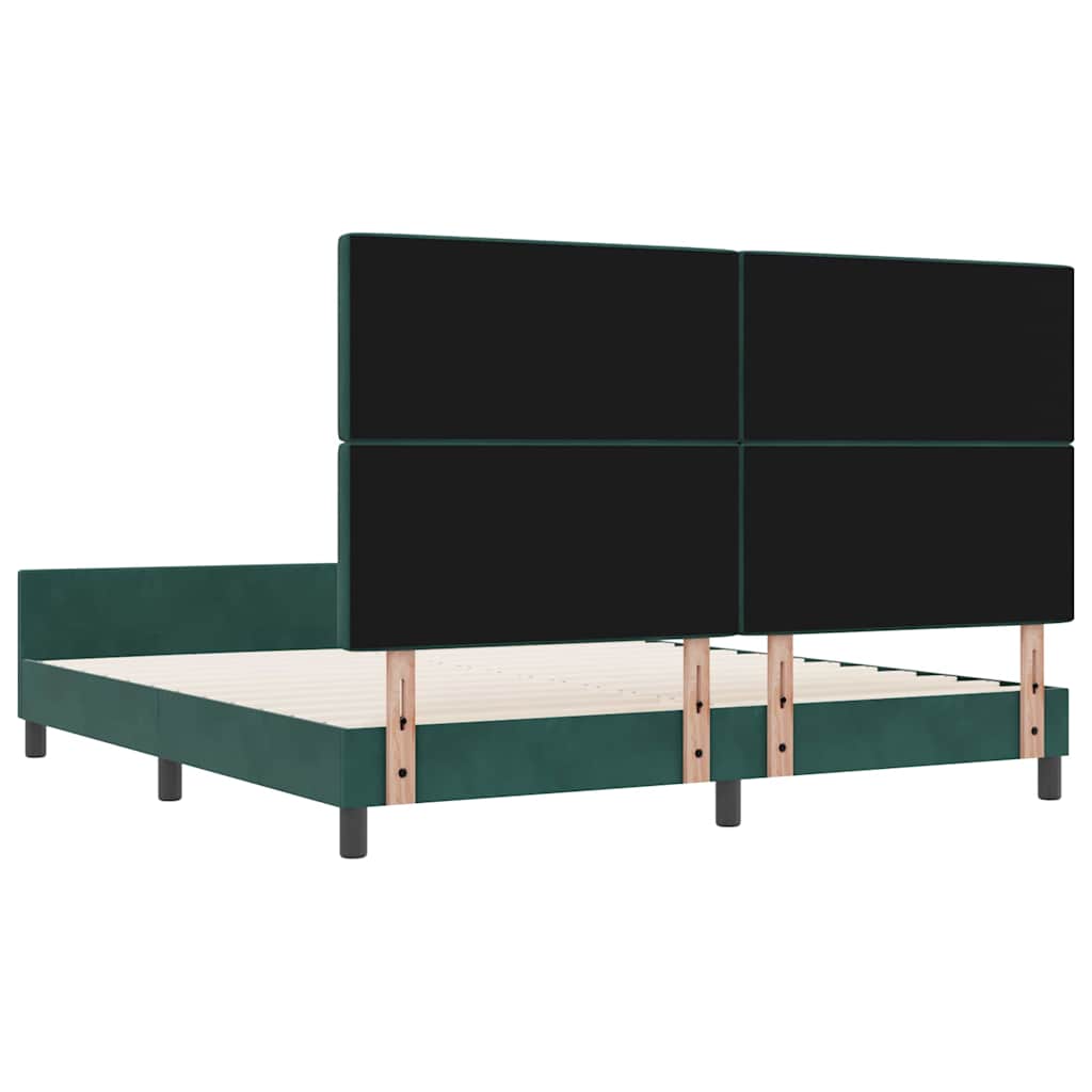 vidaXL Łóżko sprężynowe Ciemna zieleń 180 x 200 cm Aksamit