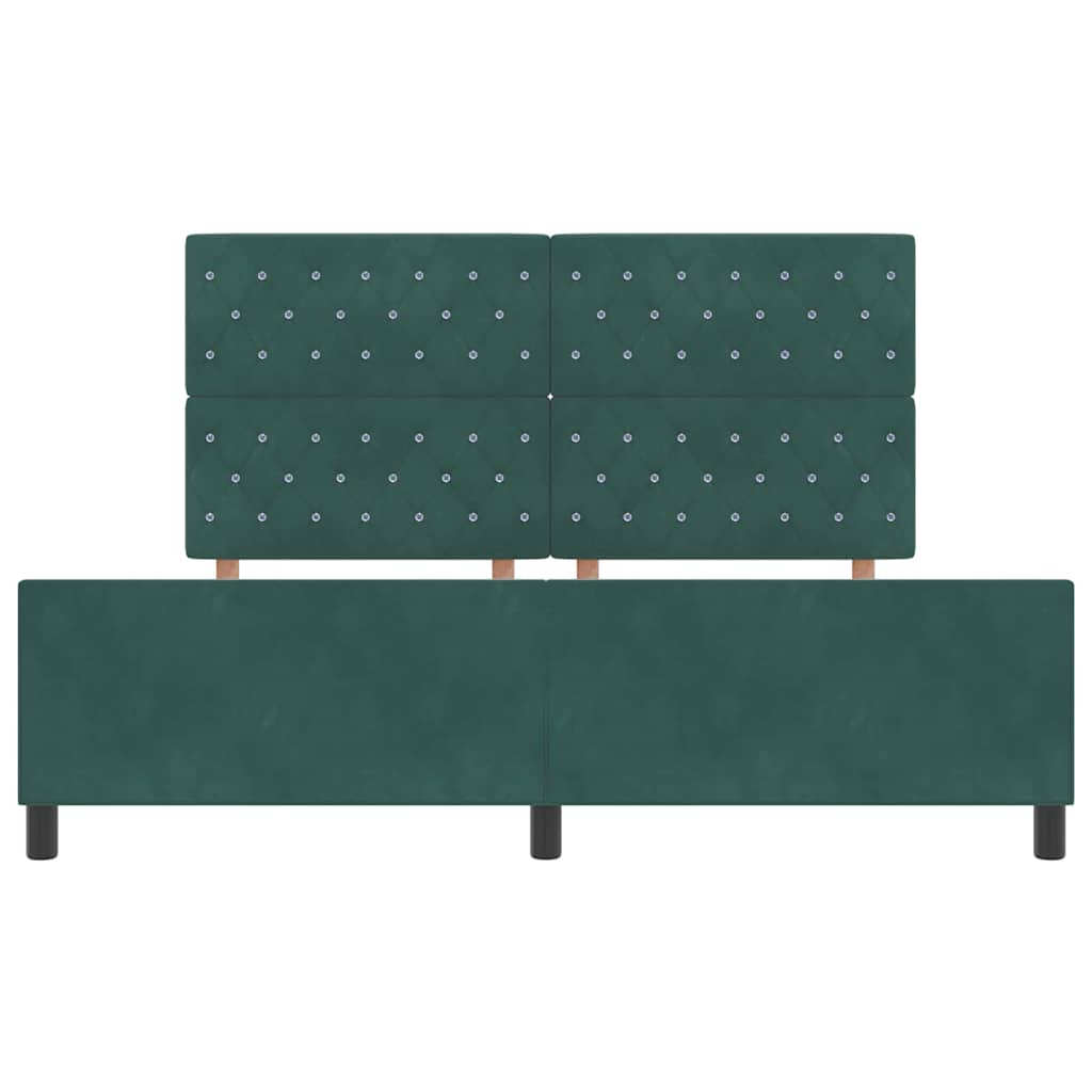 vidaXL Łóżko sprężynowe Ciemna zieleń 180 x 200 cm Aksamit