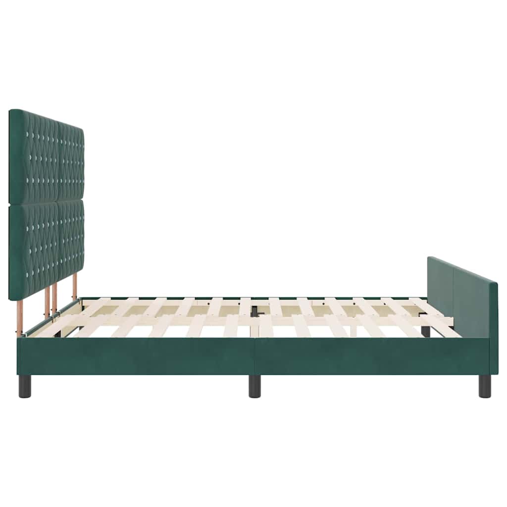 vidaXL Łóżko sprężynowe Ciemna zieleń 180 x 200 cm Aksamit