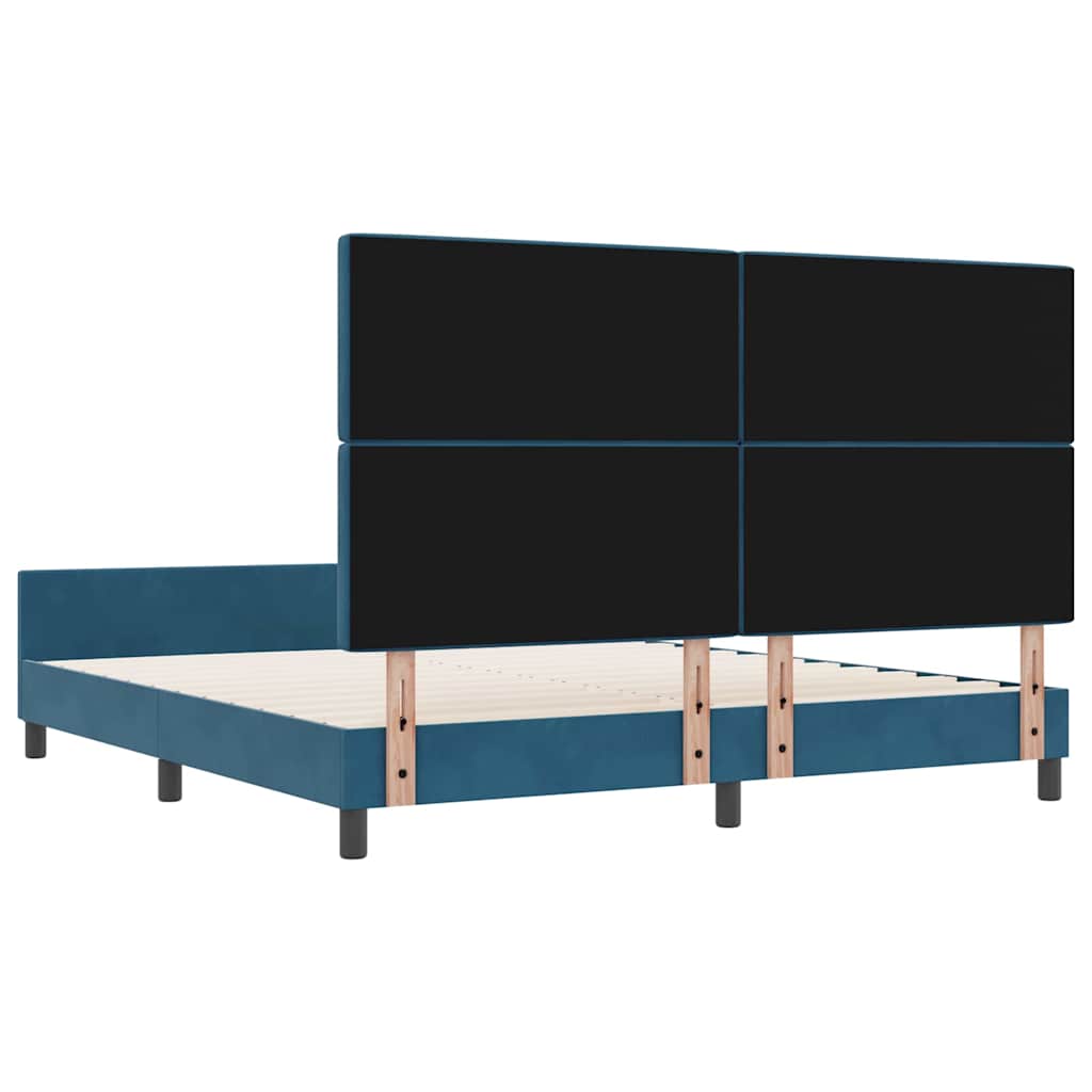 vidaXL Łóżko sprężynowe Ciemnoniebieski 180 x 200 cm Aksamit