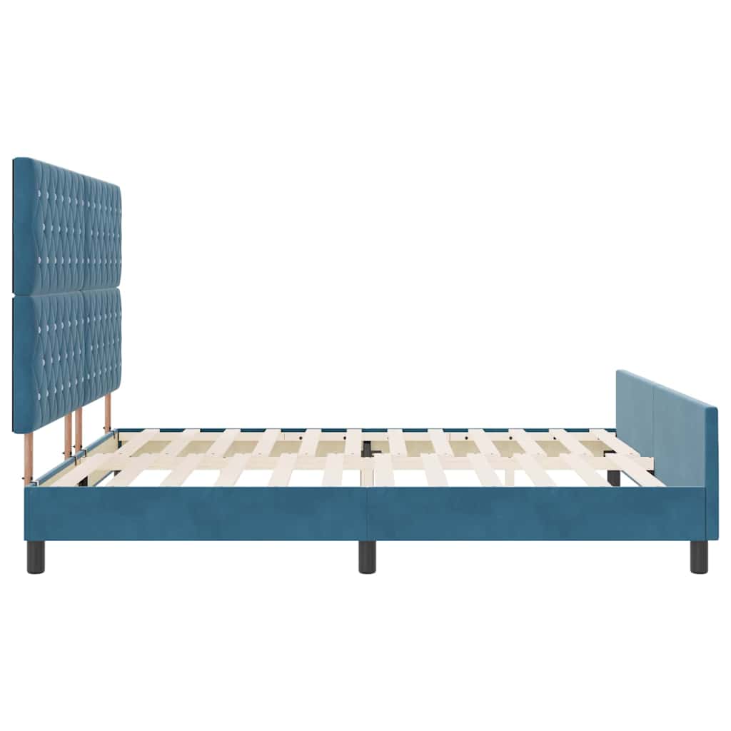 vidaXL Łóżko sprężynowe Ciemnoniebieski 180 x 200 cm Aksamit