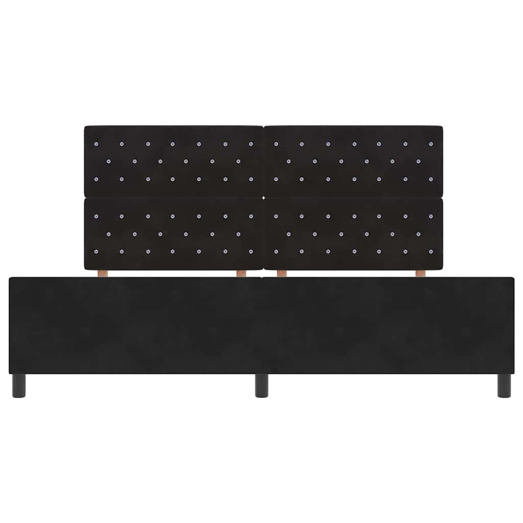 vidaXL Łóżko sprężynowe Z zagłówkiem Czarny 200 x 200 cm Aksamit