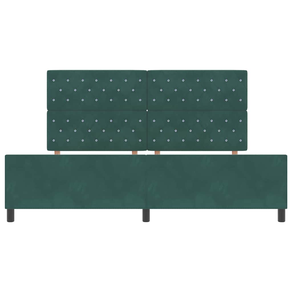 vidaXL Łóżko sprężynowe Ciemna zieleń 200 x 200 cm Aksamit