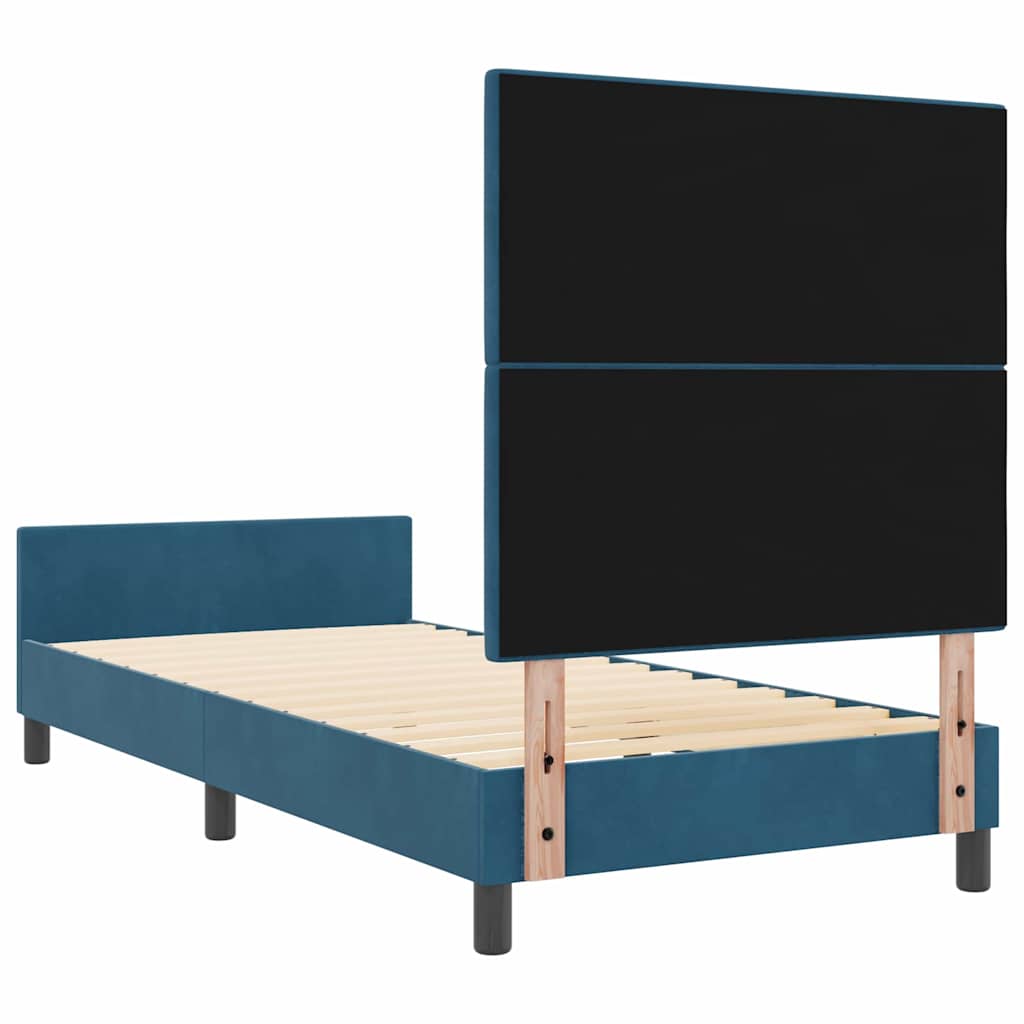 vidaXL Łóżko sprężynowe Ciemnoniebieski 80 x 200 cm Aksamit
