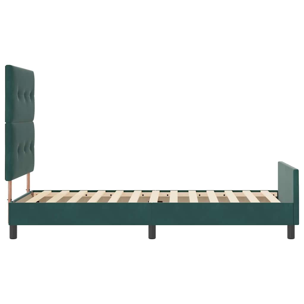 vidaXL Łóżko sprężynowe Ciemna zieleń 100 x 200 cm Aksamit