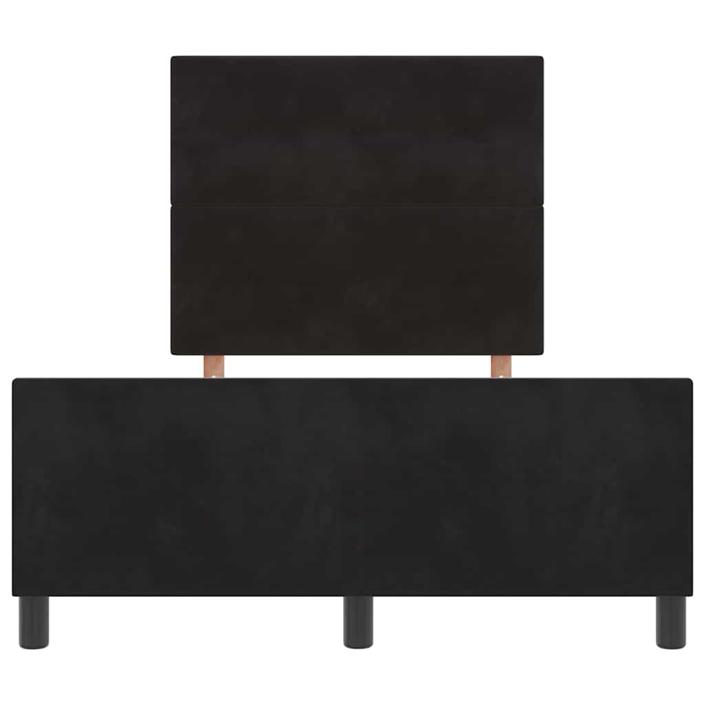 vidaXL Łóżko sprężynowe Z zagłówkiem Czarny 120 x 190 cm Aksamit
