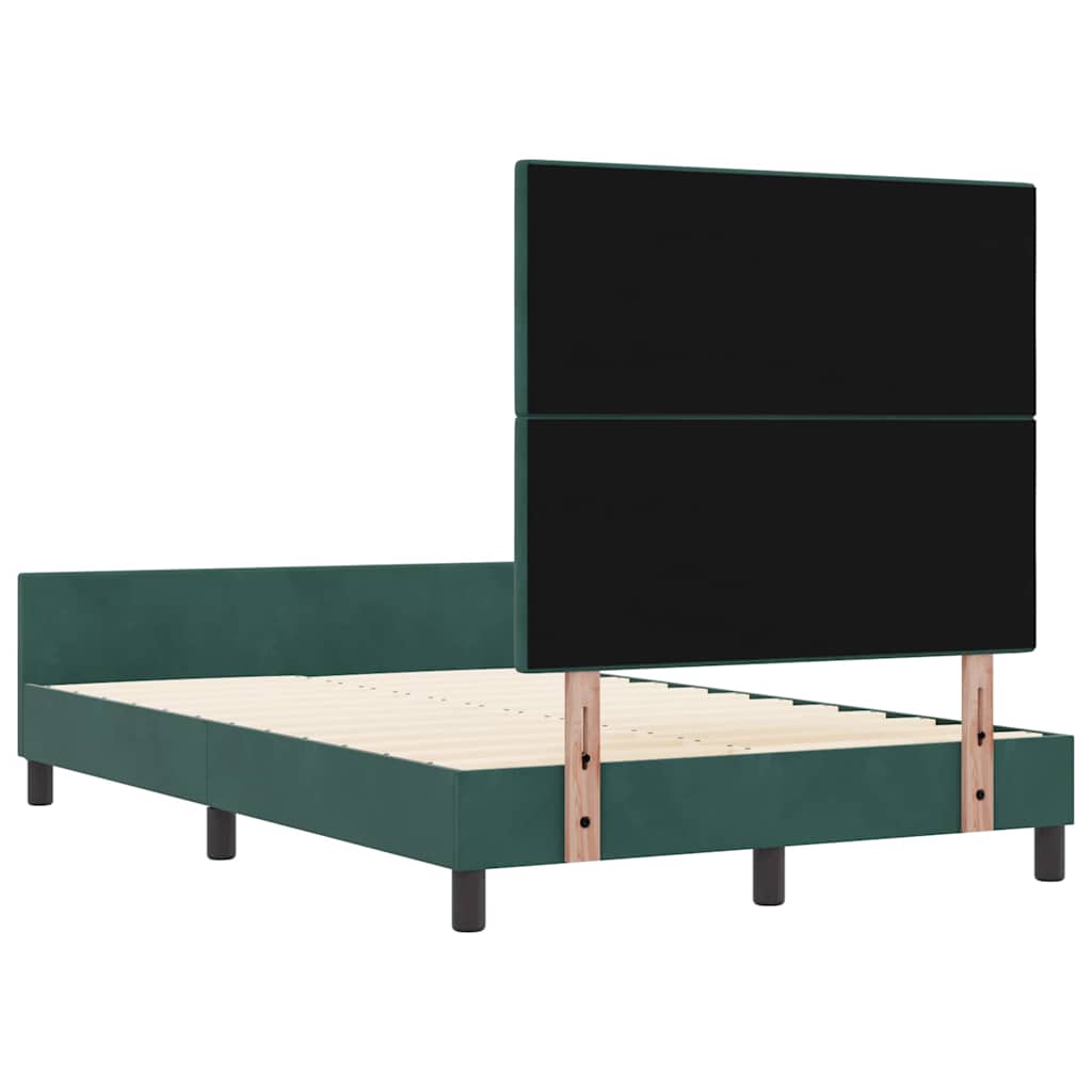 vidaXL Łóżko sprężynowe Ciemna zieleń 120 x 190 cm Aksamit