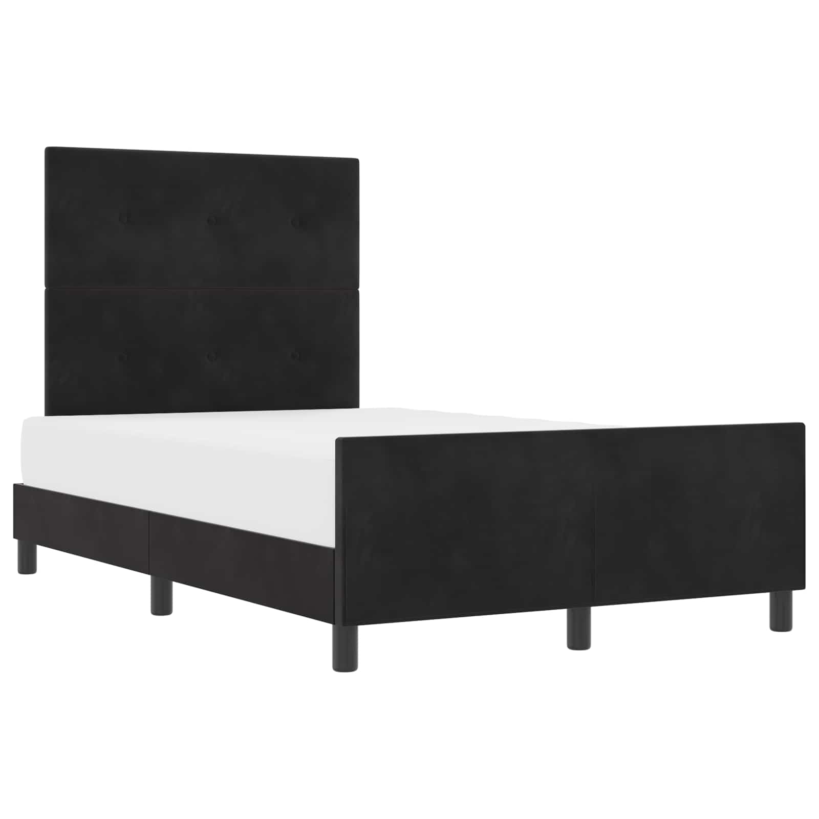 vidaXL Łóżko sprężynowe Z zagłówkiem Czarny 120 x 200 cm Aksamit