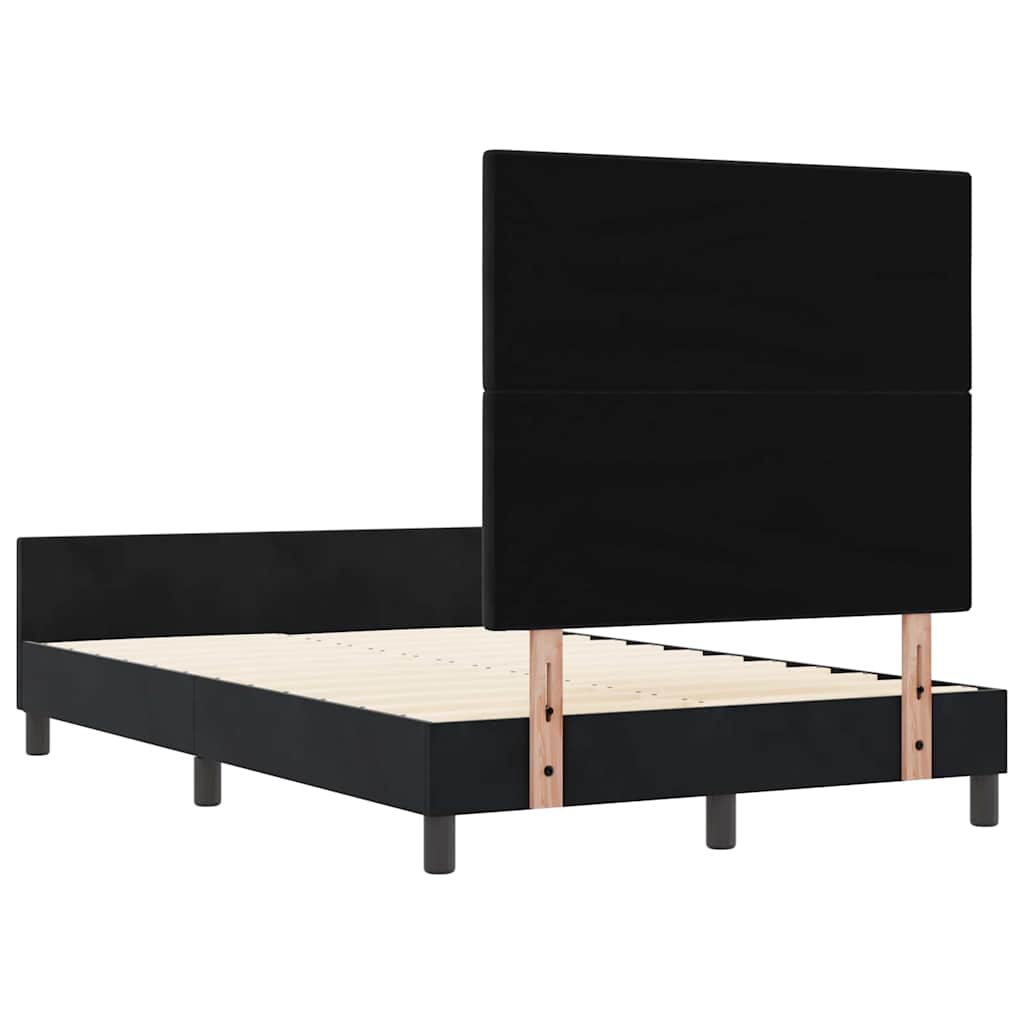 vidaXL Łóżko sprężynowe Z zagłówkiem Czarny 120 x 200 cm Aksamit