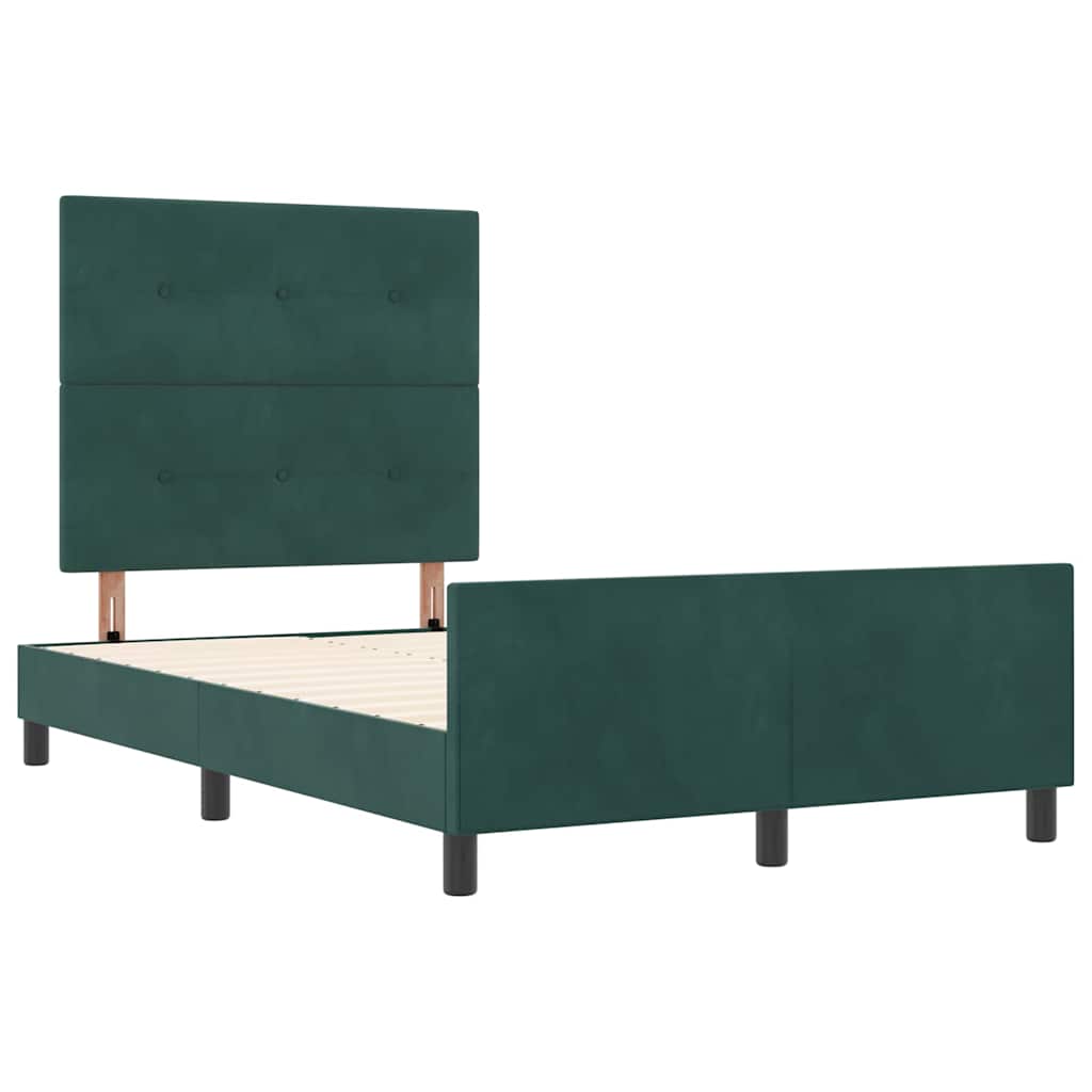 vidaXL Łóżko sprężynowe Ciemna zieleń 120 x 200 cm Aksamit