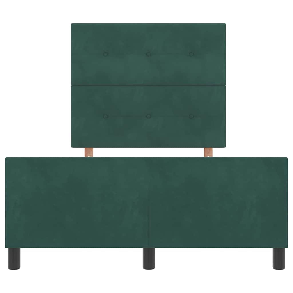 vidaXL Łóżko sprężynowe Ciemna zieleń 120 x 200 cm Aksamit