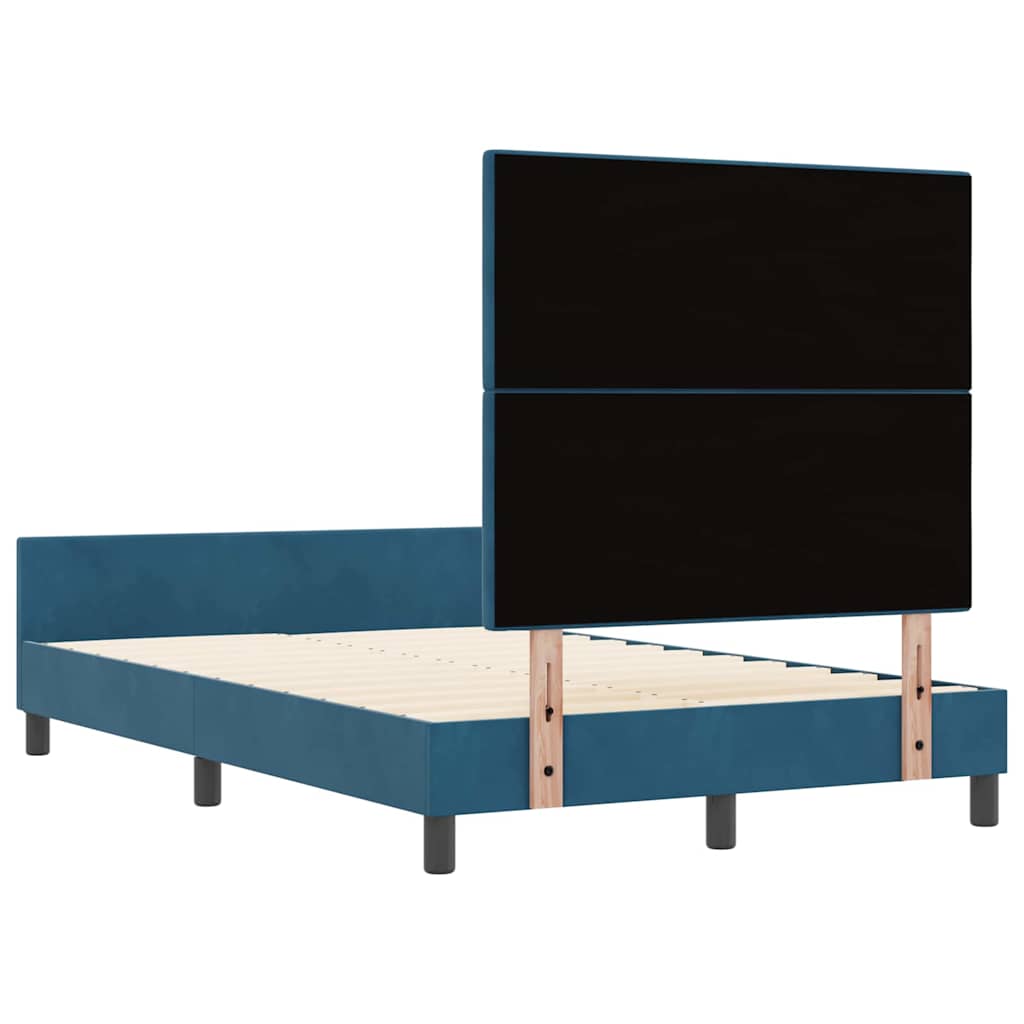 vidaXL Łóżko sprężynowe Ciemnoniebieski 120 x 200 cm Aksamit