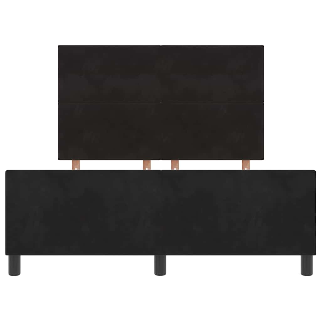 vidaXL Łóżko sprężynowe Z zagłówkiem Czarny 140 x 200 cm Aksamit