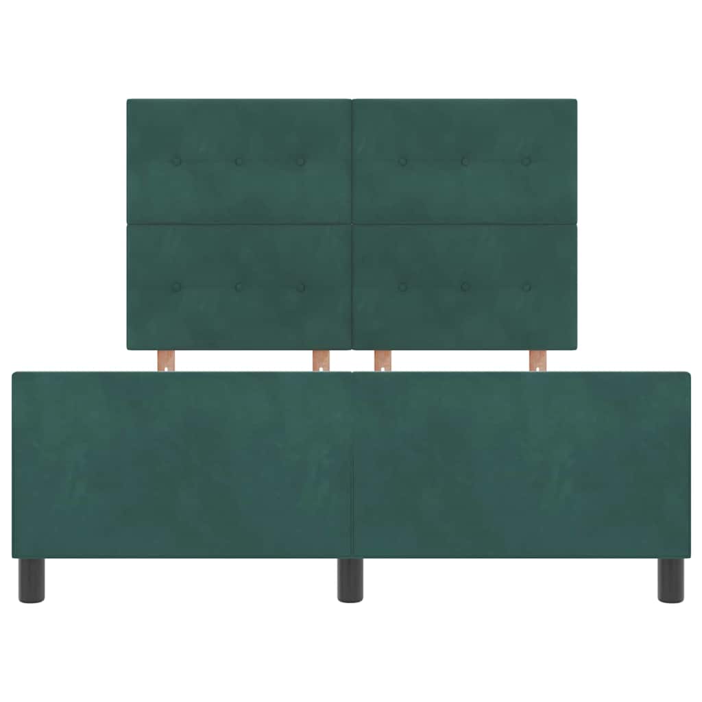 vidaXL Łóżko sprężynowe Ciemna zieleń 160 x 200 cm Aksamit