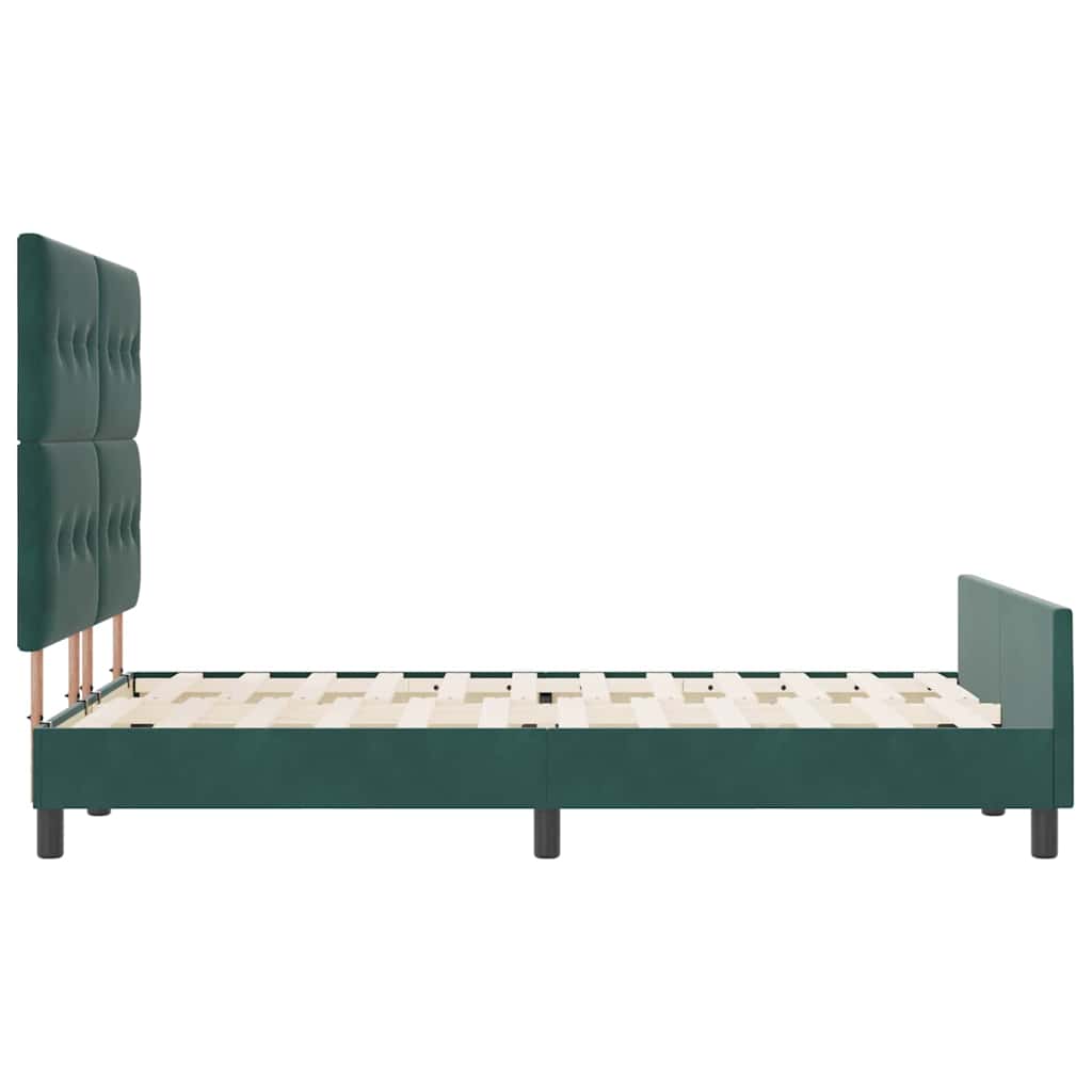 vidaXL Łóżko sprężynowe Ciemna zieleń 160 x 200 cm Aksamit