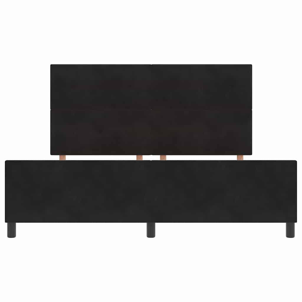 vidaXL Łóżko sprężynowe Z zagłówkiem Czarny 180 x 200 cm Aksamit