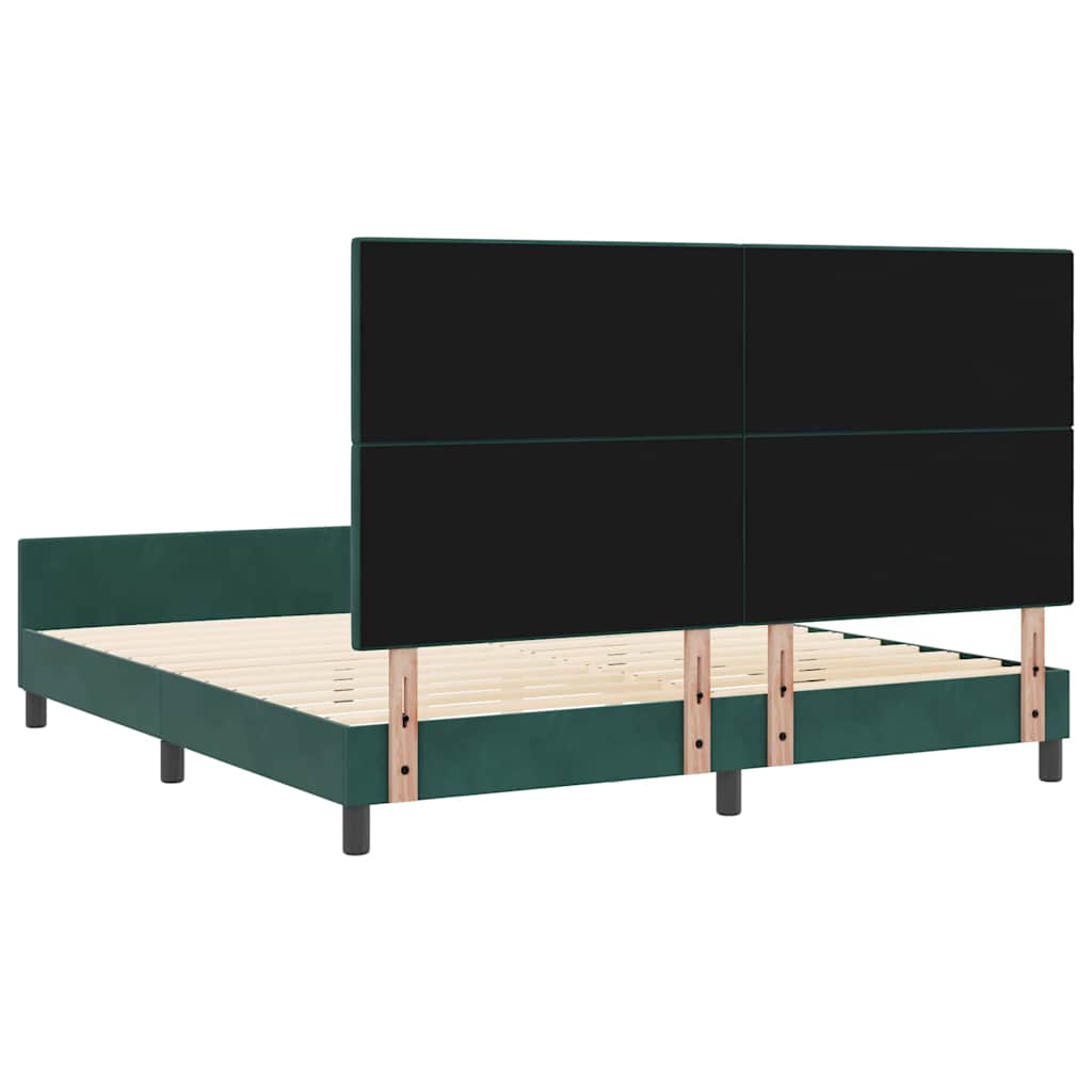 vidaXL Łóżko sprężynowe Ciemna zieleń 180 x 200 cm Aksamit