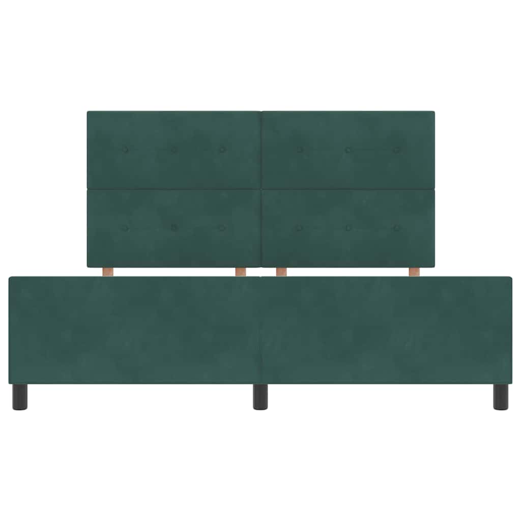 vidaXL Łóżko sprężynowe Ciemna zieleń 180 x 200 cm Aksamit