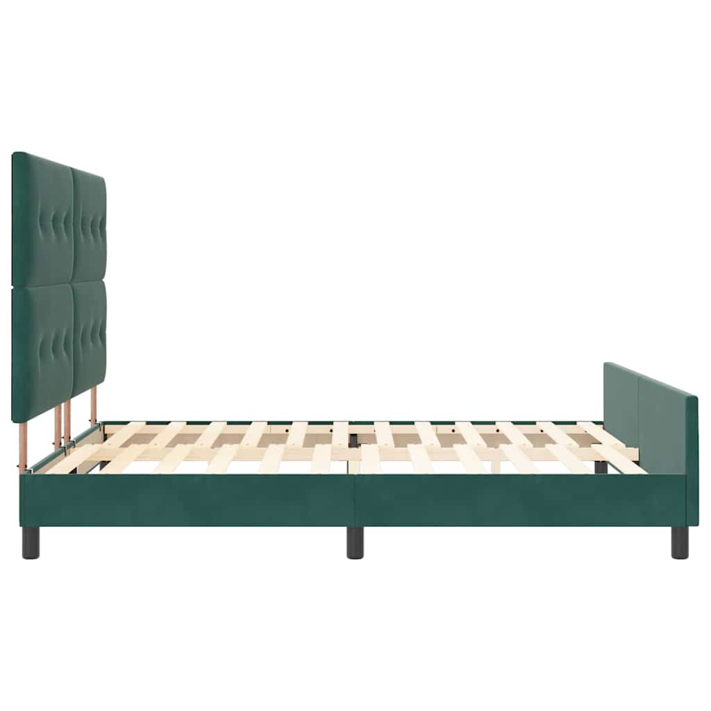 vidaXL Łóżko sprężynowe Ciemna zieleń 180 x 200 cm Aksamit