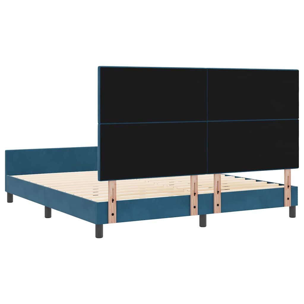 vidaXL Łóżko sprężynowe Ciemnoniebieski 180 x 200 cm Aksamit