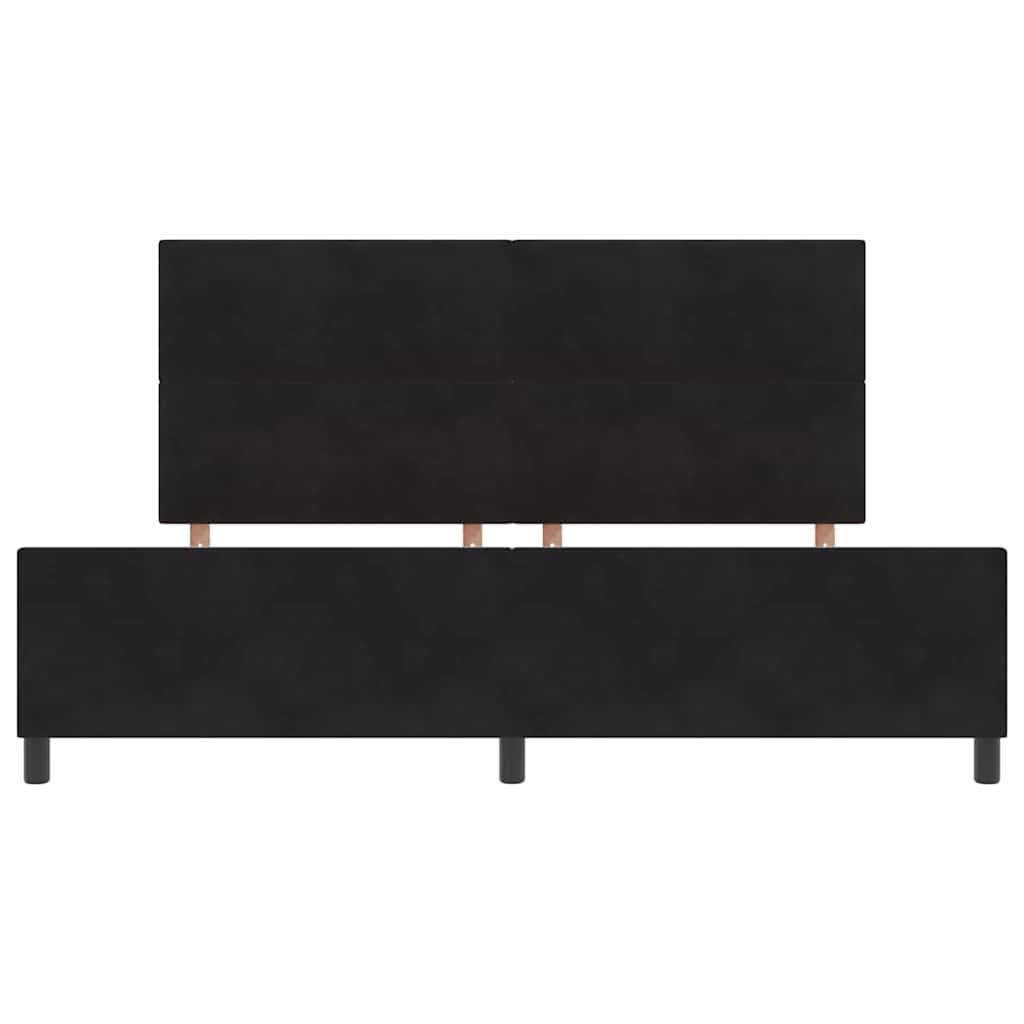 vidaXL Łóżko sprężynowe Z zagłówkiem Czarny 200 x 200 cm Aksamit