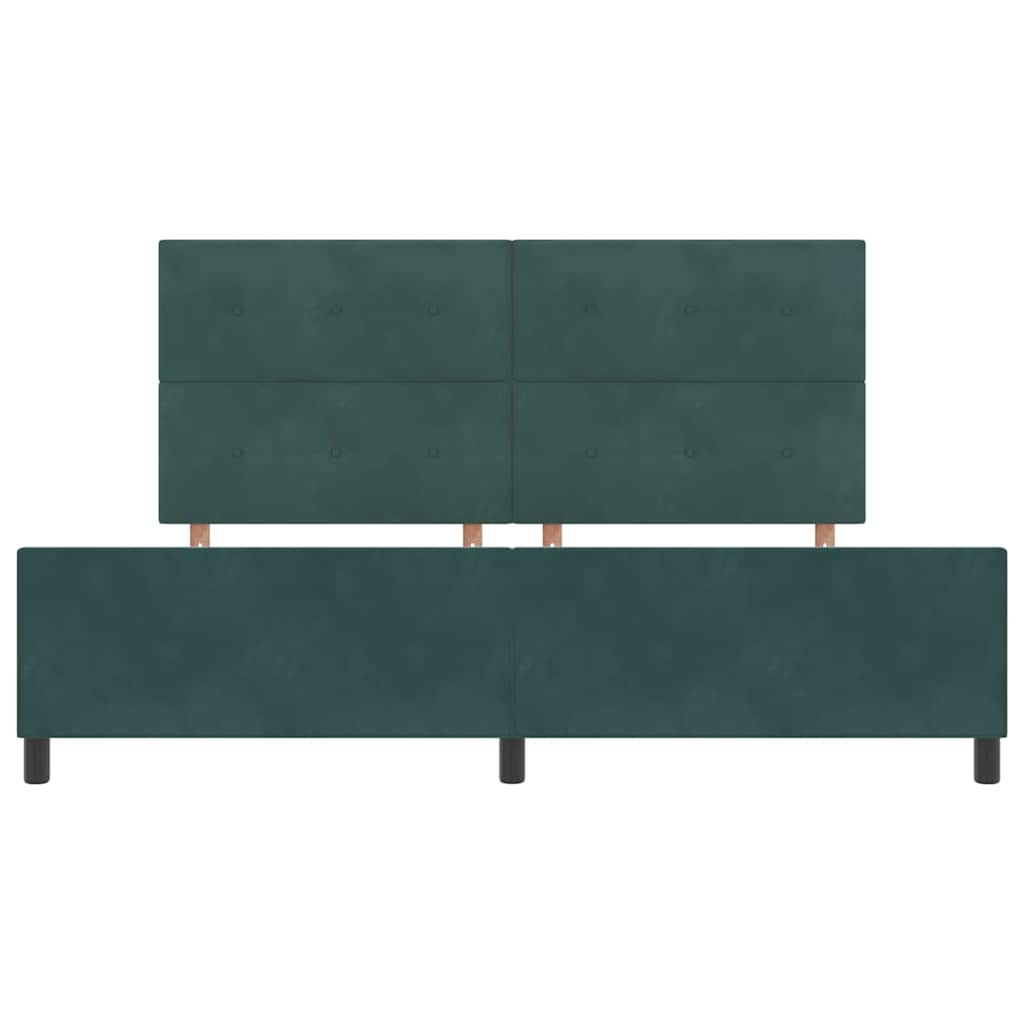 vidaXL Łóżko sprężynowe Ciemna zieleń 200 x 200 cm Aksamit