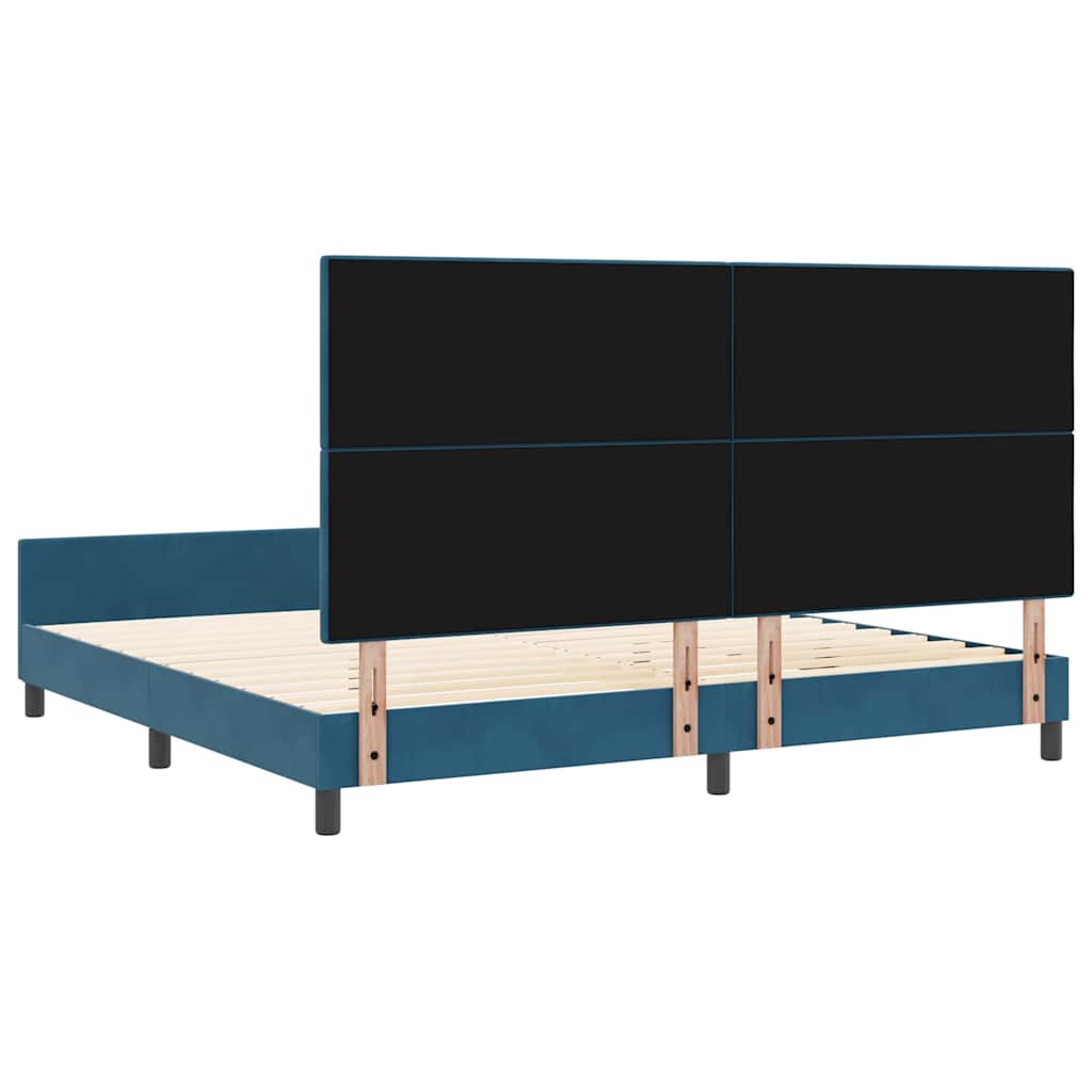 vidaXL Łóżko sprężynowe Ciemnoniebieski 200 x 200 cm Aksamit