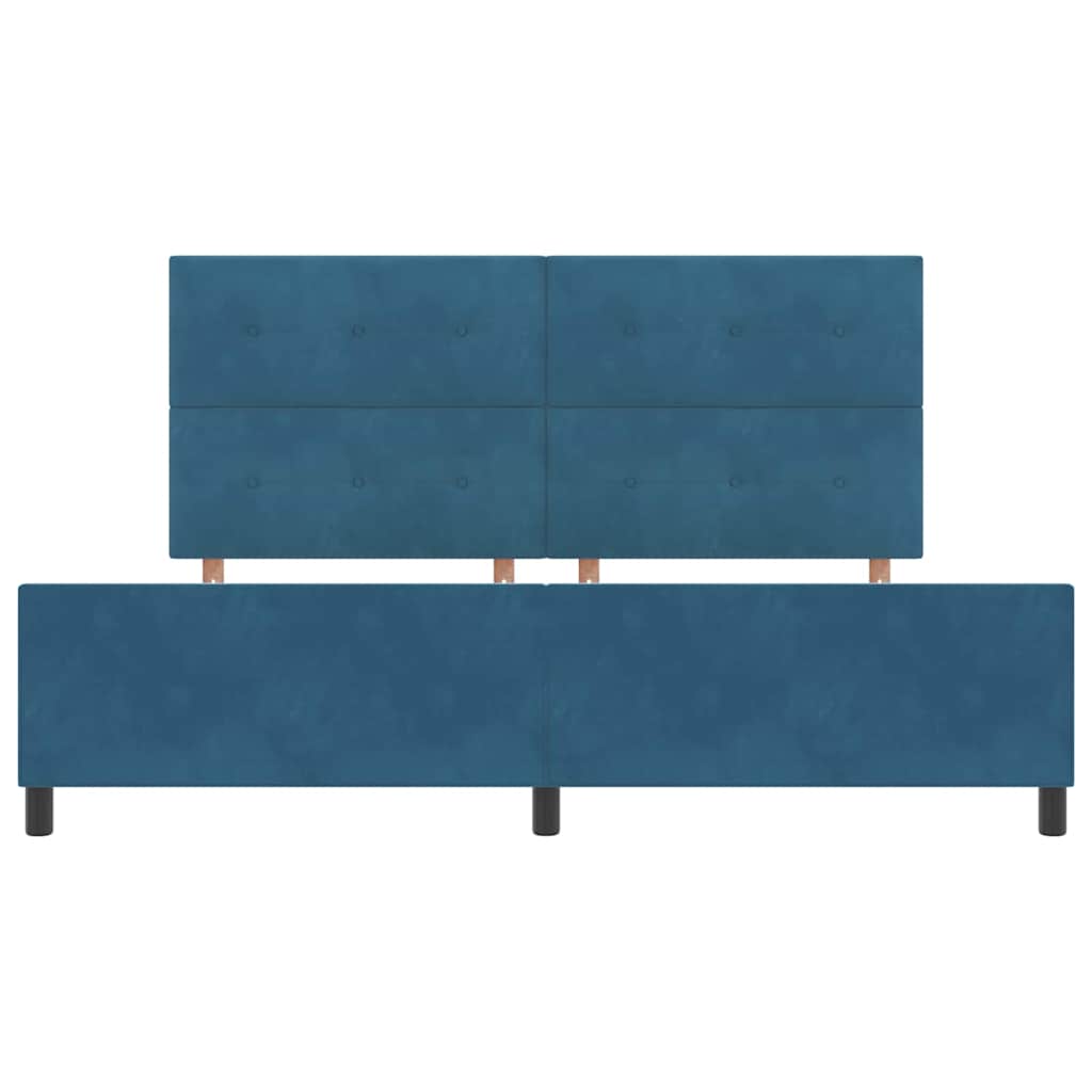 vidaXL Łóżko sprężynowe Ciemnoniebieski 200 x 200 cm Aksamit