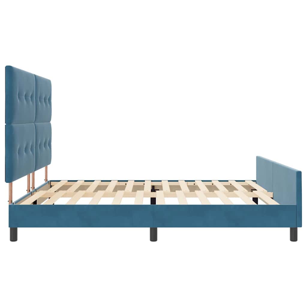 vidaXL Łóżko sprężynowe Ciemnoniebieski 200 x 200 cm Aksamit