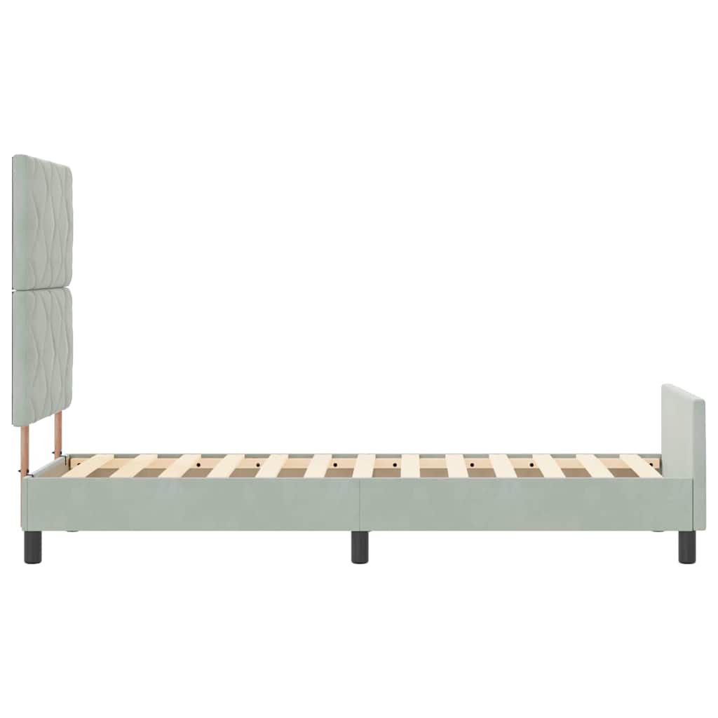 vidaXL Łóżko sprężynowe Z zagłówkiem Jasnoszary 80 x 200 cm Aksamit