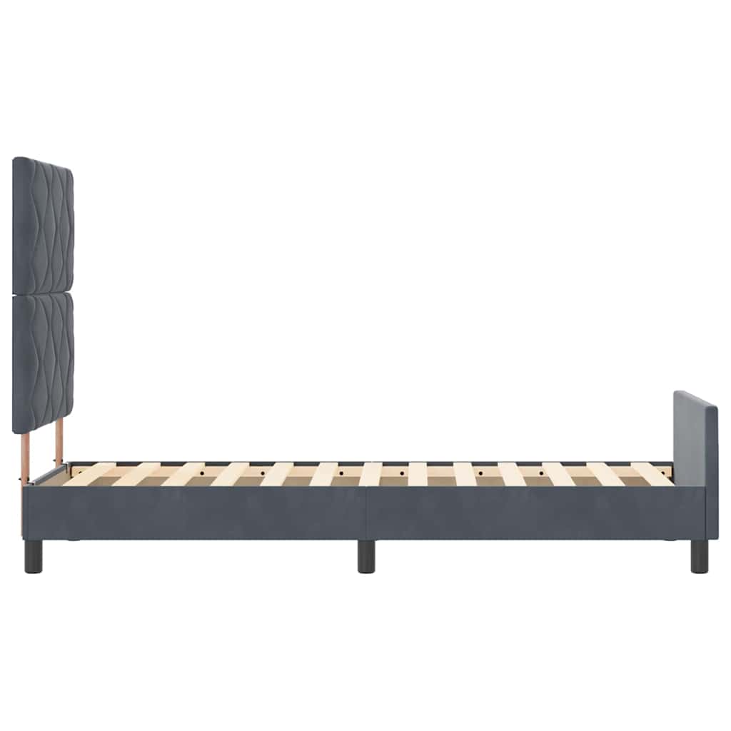 vidaXL Łóżko sprężynowe Z zagłówkiem ciemno szary 80 x 200 cm Aksamit