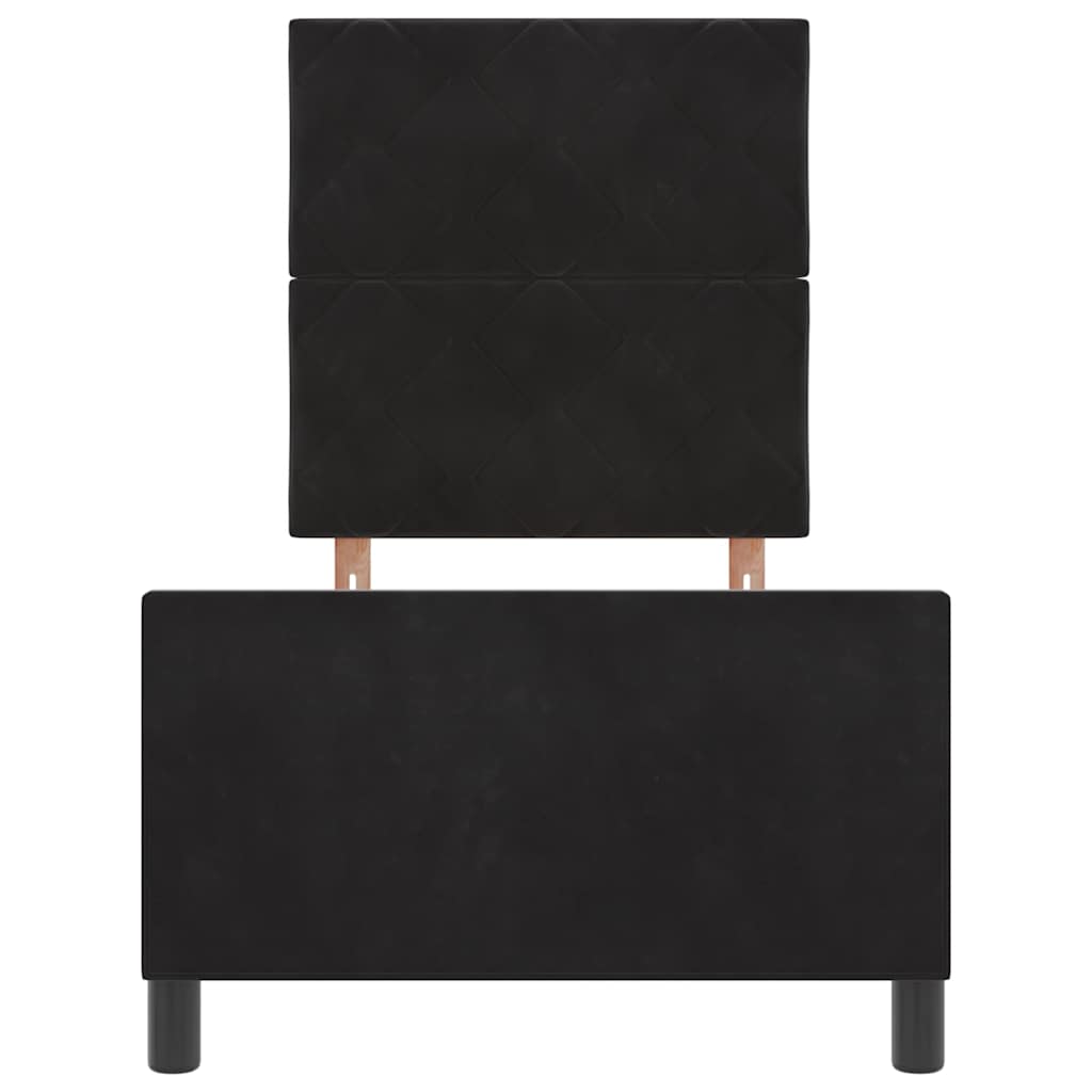 vidaXL Łóżko sprężynowe Z zagłówkiem Czarny 80 x 200 cm Aksamit