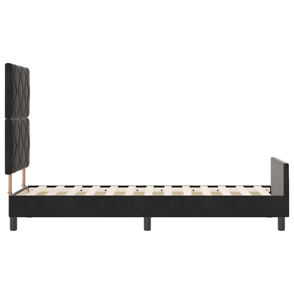 vidaXL Łóżko sprężynowe Z zagłówkiem Czarny 80 x 200 cm Aksamit