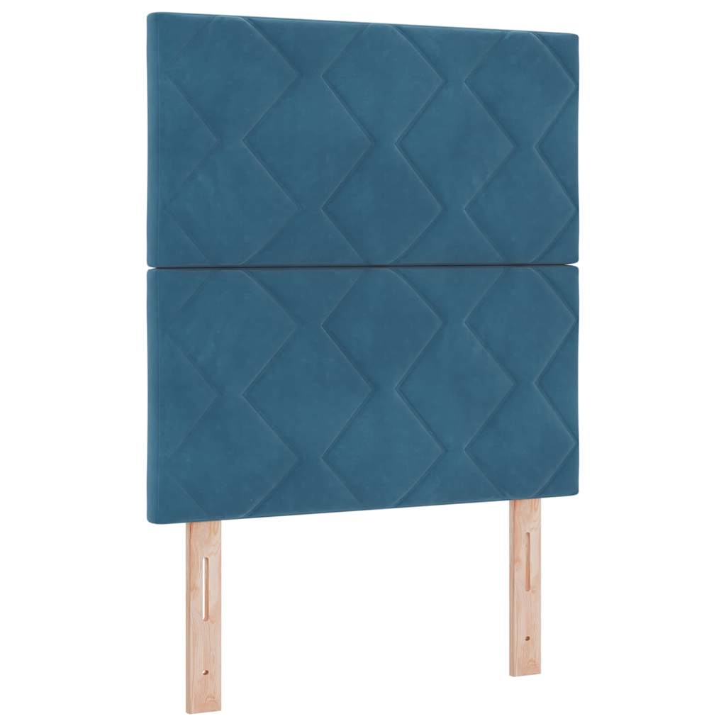vidaXL Łóżko sprężynowe Ciemnoniebieski 80 x 200 cm Aksamit