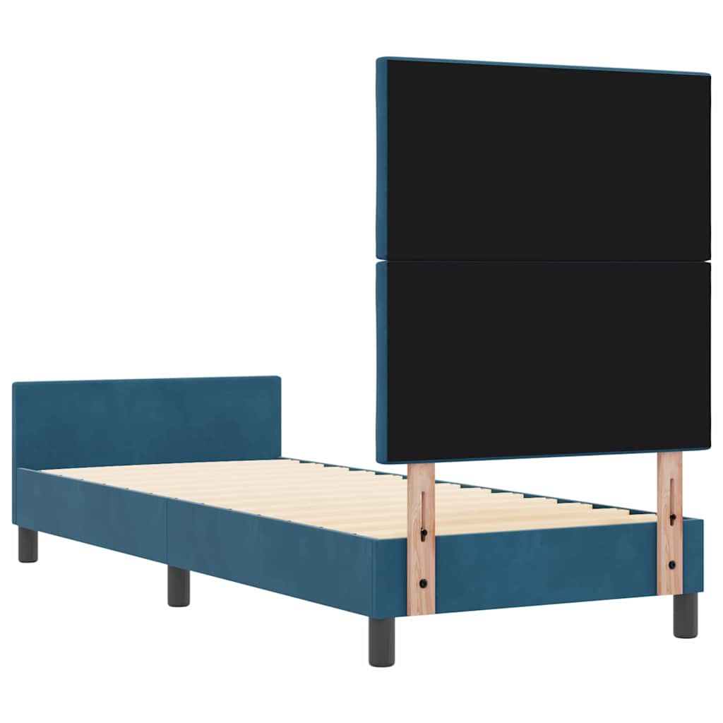 vidaXL Łóżko sprężynowe Ciemnoniebieski 80 x 200 cm Aksamit