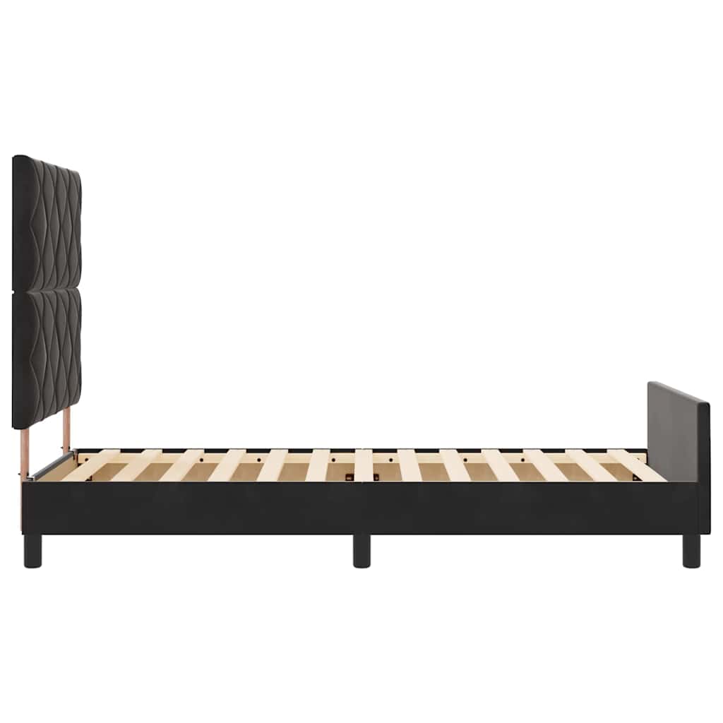 vidaXL Łóżko sprężynowe Z zagłówkiem Czarny 90 x 190 cm Aksamit