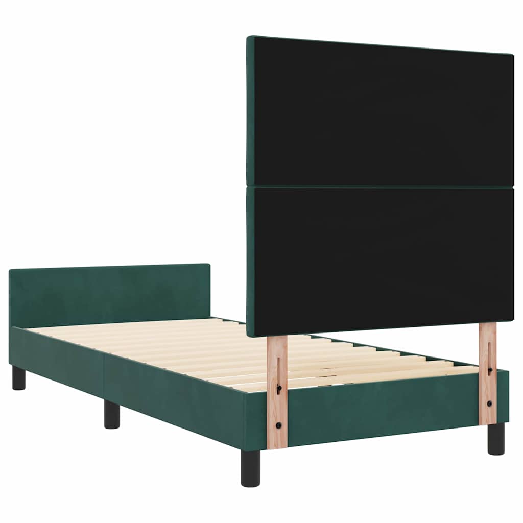 vidaXL Łóżko sprężynowe Ciemna zieleń 100 x 200 cm Aksamit